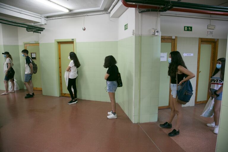 Alumnos del instituto público María Guerrero, en Collado Villalba (Madrid).