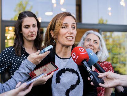 La candidata de Más Madrid a la presidencia de la Comunidad en un acto el 26 de abril.