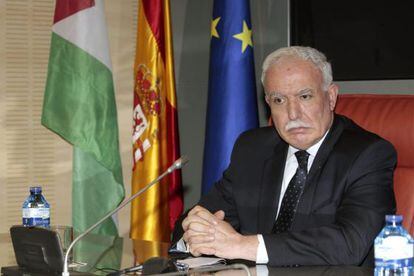 El ministro palestino de Exteriores, Riyad Al Maliki, en Madrid.