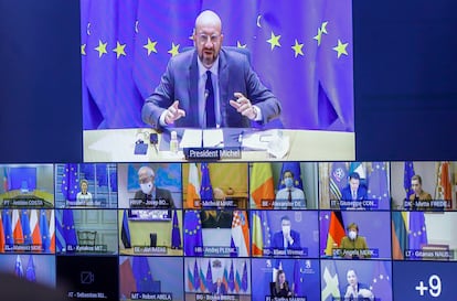 Reunión del Consejo Europeo el pasado jueves para abordar una respuesta común ante la covid-19.