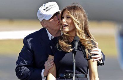 Donald Trump y su esposa Melania, este sábado en Carolina del Norte