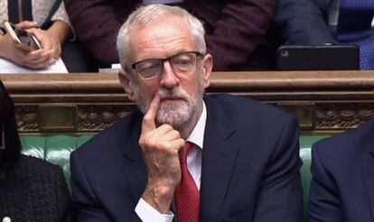 El líder laborista, Jeremy Corbyn, en el Parlamento británico.