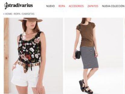 Imagen de la web de Stradivarius, de Inditex
