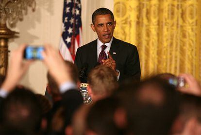 El presidente de Estados Unidos, Barack Obama, asiste a un acto en honor en mes del orgullo gai.