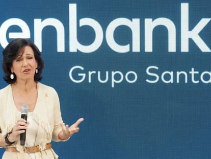 Ana Botín, presidenta de Banco Santander, durante una presentación de Openbank.