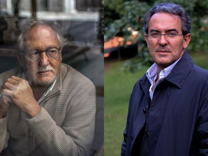Los escritores Héctor Abad Faciolince y Juan Gabriel Vásquez.