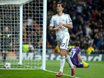 Arbeloa celebra su gol, el segundo del Madrid. 