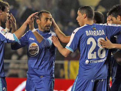 Los jugadores del Getafe celebran un gol.