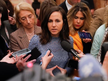 La ministra de Derechos Sociales, Ione Belarra, este miércoles en el Congreso.