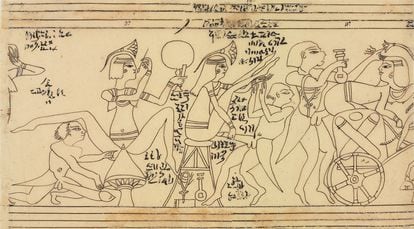 El papiro erótico de Turín fue encontrado en una vasija cerca de Luxor.