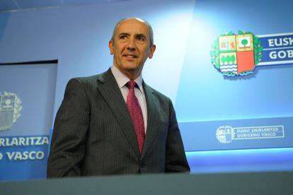 El portavoz del Gobierno vasco, Josu Erkoreka, tras presentar el proyecto de Ley Municipal.