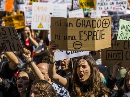 Protesta en Madrid contra la inacción frente al cambio climático en marzo.