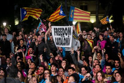 Concentración independentista el 1 de octubre de 2017 en Barcelona.