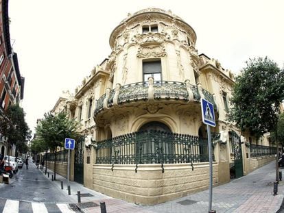 Fachada de la sede de la SGAE en Madrid.