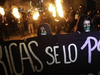 Manifestación proaborto en Chile de este miércoles.