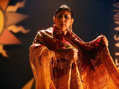 Manuela Carrasco baila en el Cante de las Minas, Murcia.