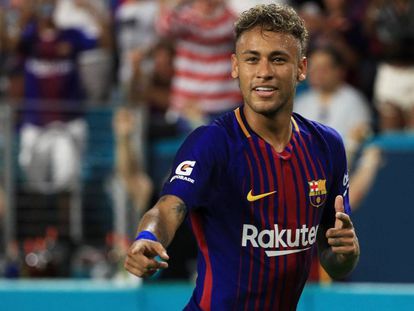 Neymar durante su último partido en el Barcelona