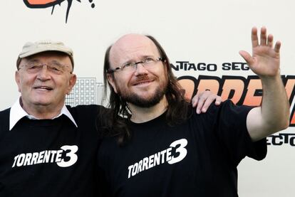 Santiago Segura y Tony Leblanc, en la presentación de "Torrente 3: El protector", la nueva entrega de la saga de películas que protagoniza, dirige y produce el actor Santiago Segura.