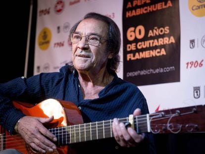 Pepe Habichuela en la presentaci&oacute;n del homenaje a sus 60 a&ntilde;os de trayectoria.