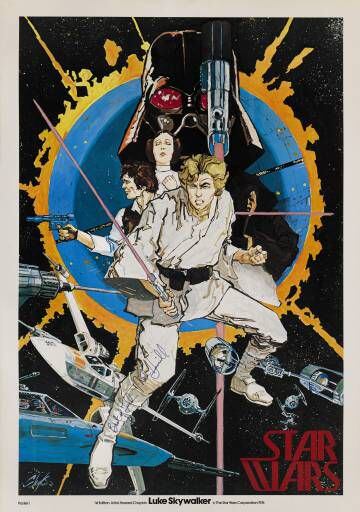 Póster de Star Wars de Howard Chaykin, realizado en 1976 y firmado por Mark Hamill, con un precio estimado entre 6.000 y 9.000 euros.