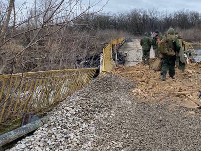 Soldados en la región de Luhansk.