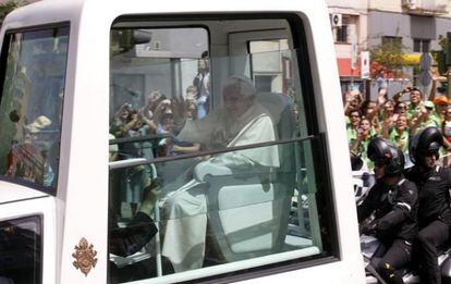 El Papa, durante su paseo por Madrid.