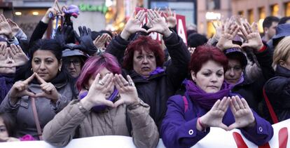 Imagen de archivo de una concentración contra la violencia machista en Madrid.