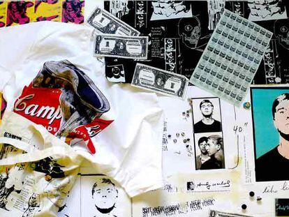 Varios productos de la línea de Pepe Jeans inspirada en la obra de Andy Warhol.
