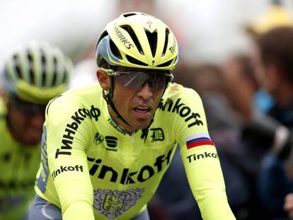 Alberto Contador durante la segunda etapa. 