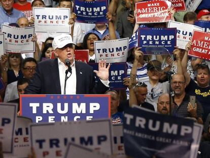 Trump, en un mitin en Michigan, el viernes.