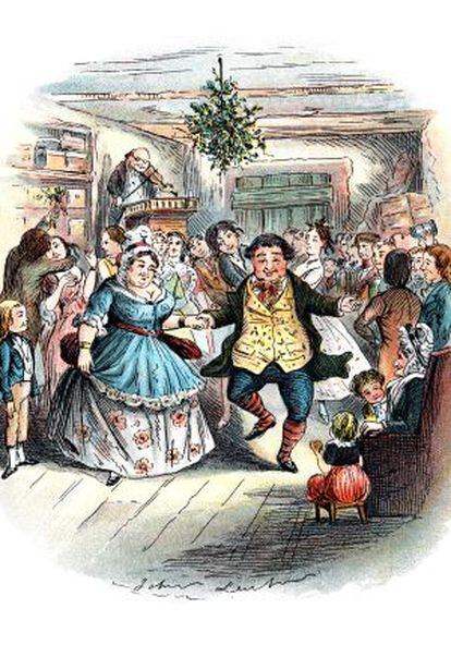 Ilustración de los Cuentos de navidad, de Dickens.