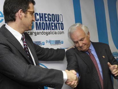 Feij&oacute;o y Baltar, durante la campa&ntilde;a de 2009 que convirti&oacute; al primero en presidente de la Xunta.