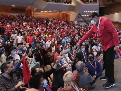 El presidente de Venezuela, Nicolás Maduro, durante un acto del V Congreso de su partido, la semana pasada en Caracas.