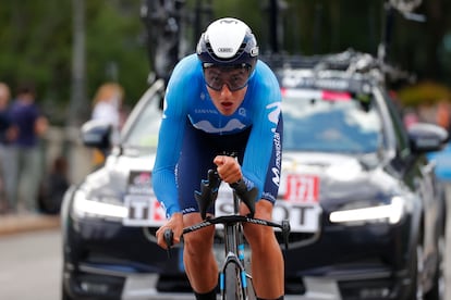 Marc Soler, durante la contrarreloj de Turín del Giro 2021.