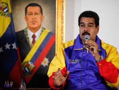 Nicol&aacute;s Maduro en un acto con refugiados hoy en Caracas.