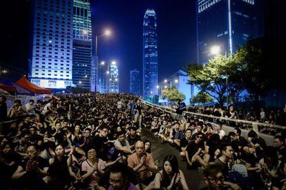 Manifestantes prodemocracia este s&aacute;bado en Hong Kong.