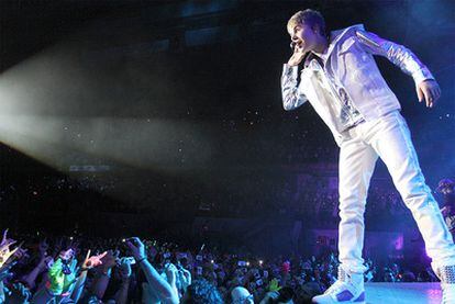 Justin Bieber durante su actuación en el Palacio de los Deportes de Madrid.
