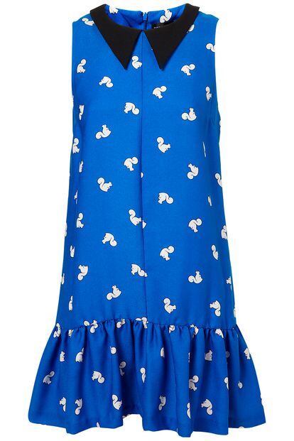 Este vestido largo en tonos azules con estampado de ardillas es de la colección de otoño que nos presenta Topshop, y tiene un precio de 59 euros.