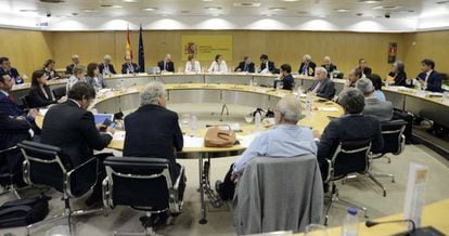 Reunión del Consejo Español de Turismo, celebrada esta tarde en el Ministerio de Industria, Comercio y Turismo.
