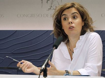 Soraya Sáenz de Santamaría, hoy en el Congreso