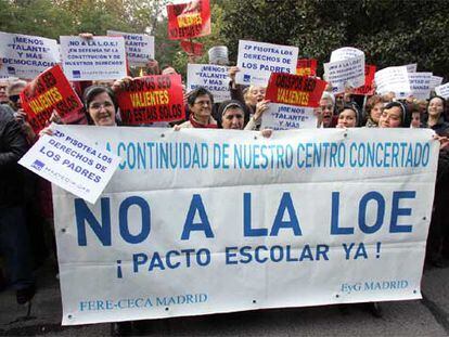 Manifestación contra la LOE, celebrada en Madrid el pasado noviembre.