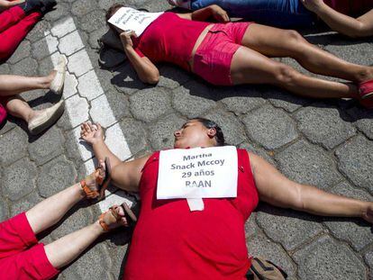 Protesta de mujeres en Managua para exigir justicia en casos de violencia de g&eacute;nero. 