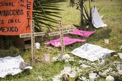Memorial de desaparecidos en Jardines de Morelos en Ecatepec.