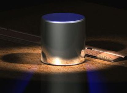Cilindro de platino que sirve de patrón para el kilo.