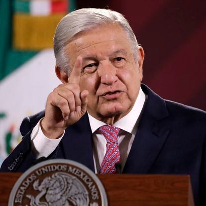May 29, 2023, Mexico City, Mexico City, Mexico: May 29, 2023, Mexico City, Mexico: The President of Mexico, Andres Manuel Lopez Obrador at the daily morning conference at the National Palace in Mexico City. on May 29, 2023 in Mexico City, Mexico (Photo by Luis Barron / Eyepix Group)
29/05/2023