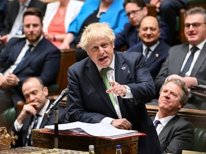 Boris Johnson, el miércoles en la Cámara de los Comunes.