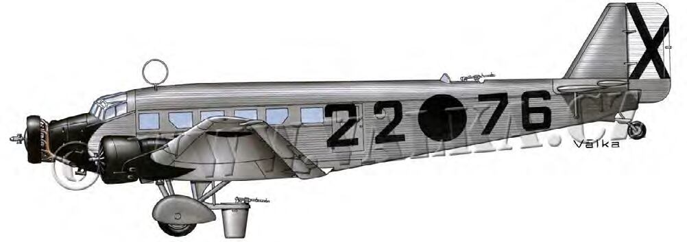 Recreación del aparato Junkers 22.76 derribado en Santa María de la Alameda.