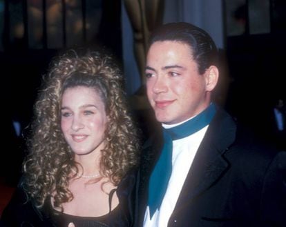 Robert Downey Jr. con la que fue su pareja, Sarah Jessica Parker, en los Oscar de 1989. Entonces estaba considerado una de las grandes promesas del cine.