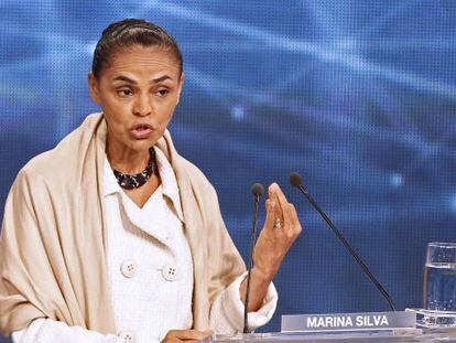 Marina Silva, durante el &uacute;ltimo debate televisivo 