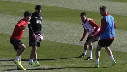 Entrenamiento del Atlético de Madrid para preparar el partido de ida de los dieciseisavos de final de la Copa del Rey